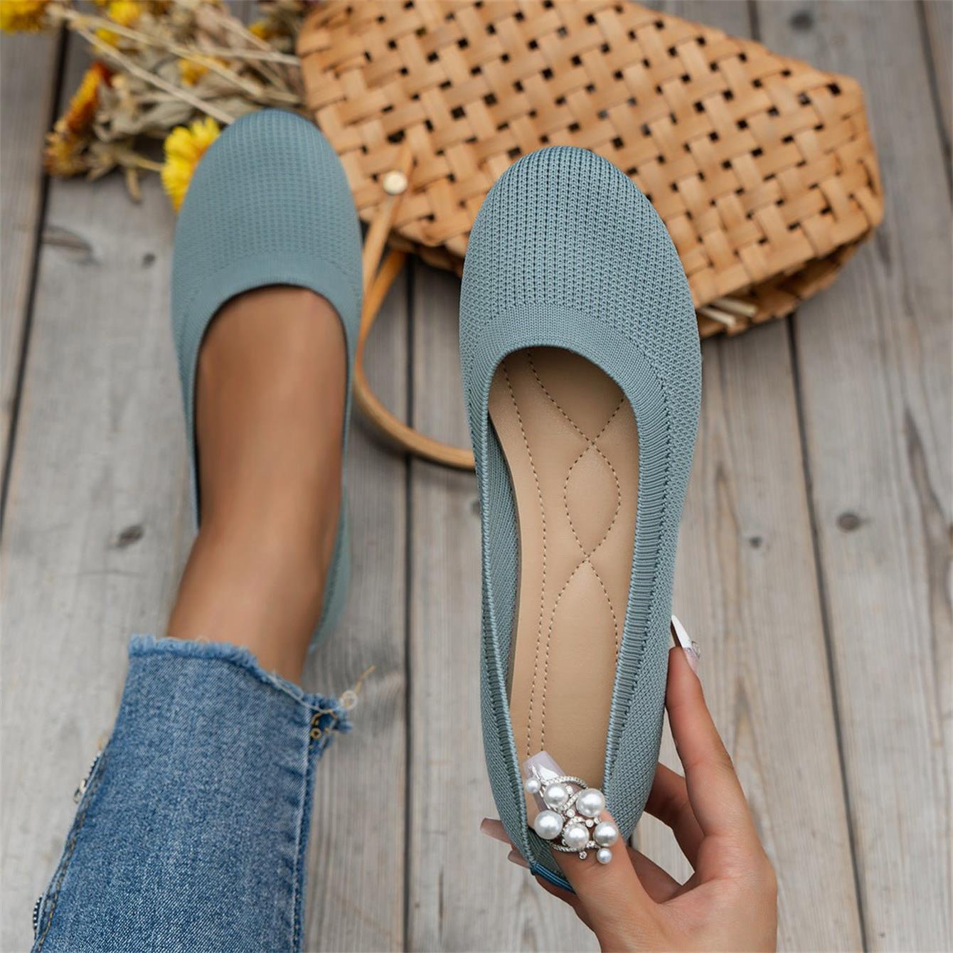 🔥Letzter Tag 50% Rabatt - Atmungsaktive Slip-On-Freizeitschuhe für Damen mit Fußgewölbestütze und rutschfester Sohle