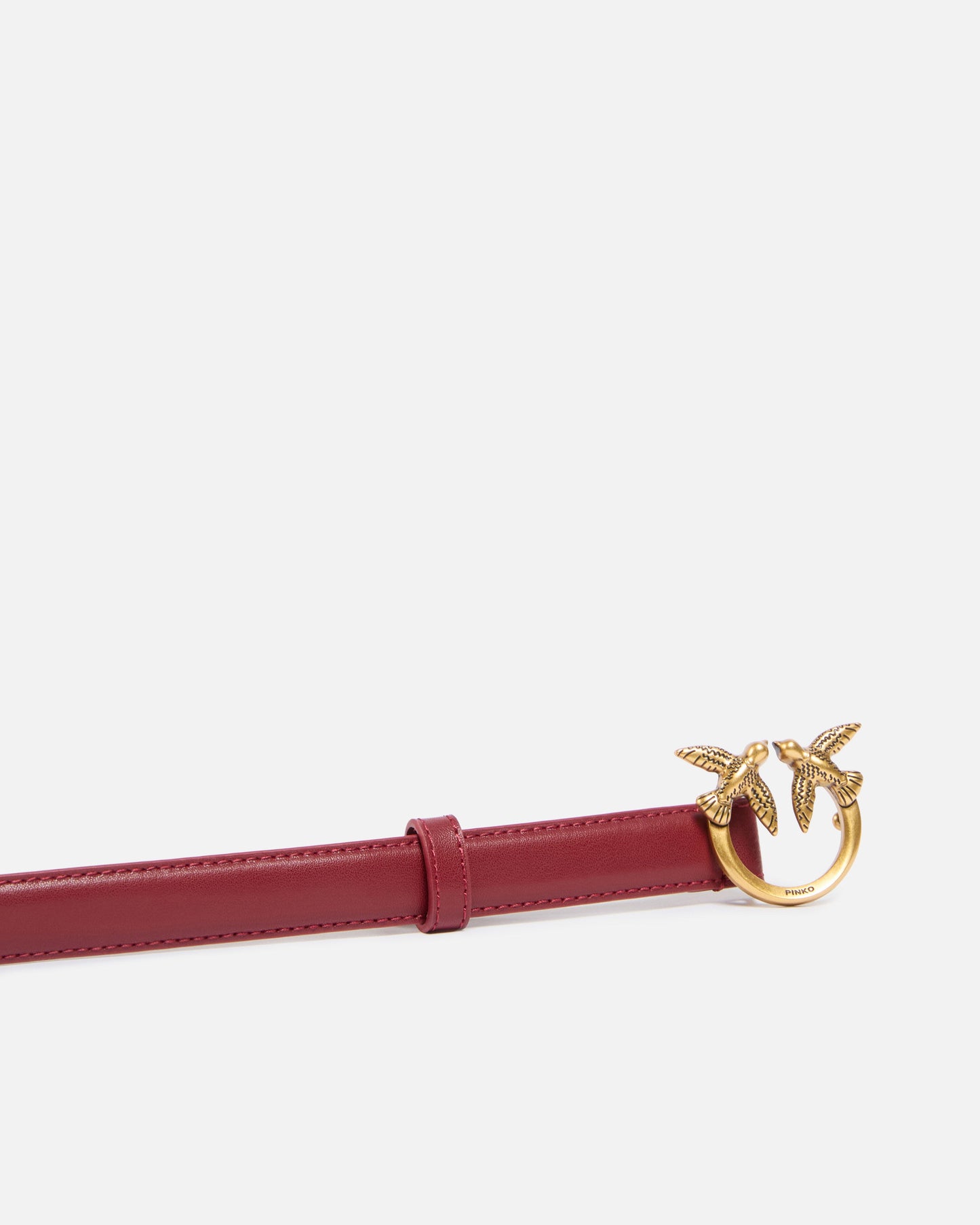 Love Birds thin leather belt 2cm