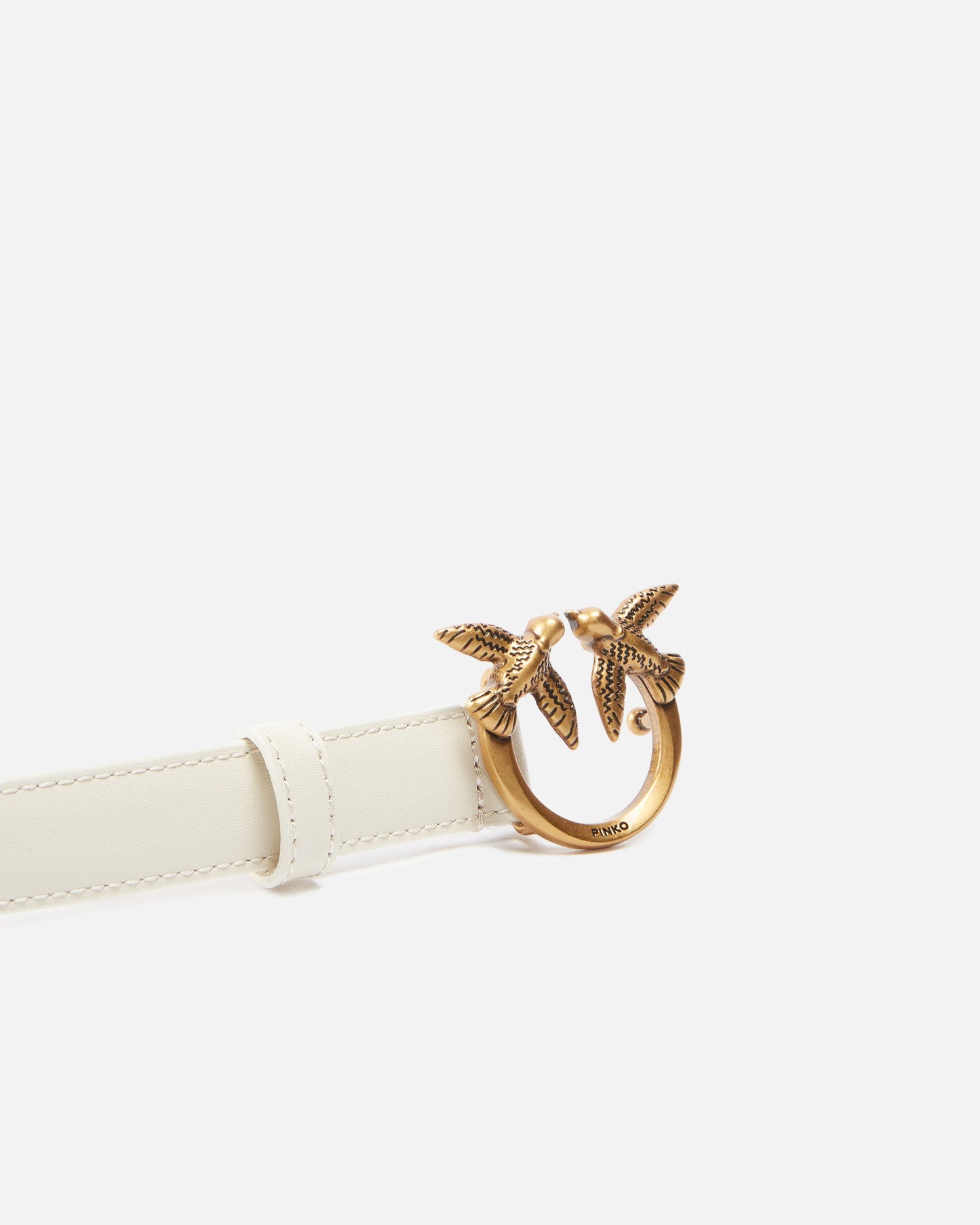 Love Birds thin leather belt 2cm