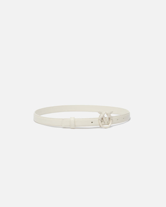 Thin colour-block Love Birds leather belt 2cm
