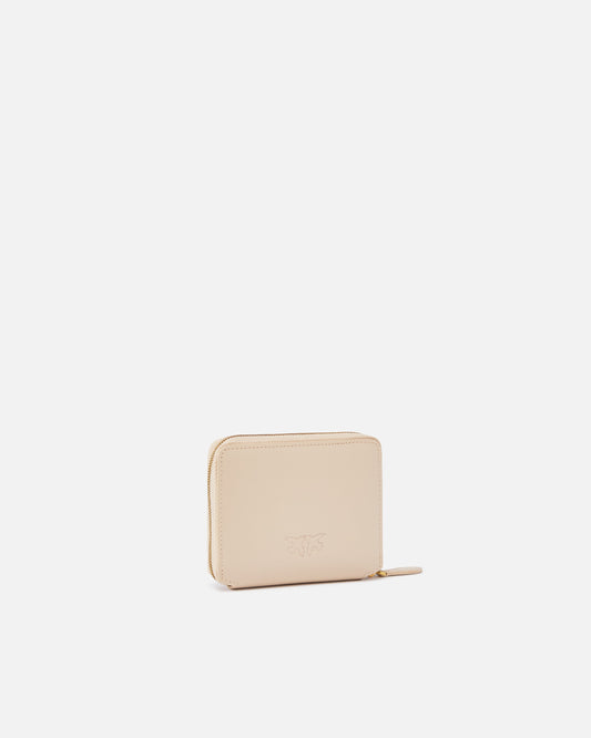 Square leather zip-around purse