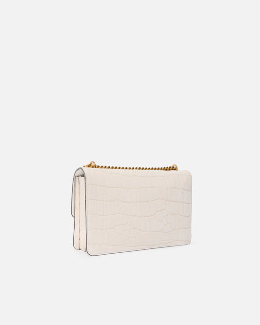 Love Bag One medium crossbody bag in crocodile-print leather