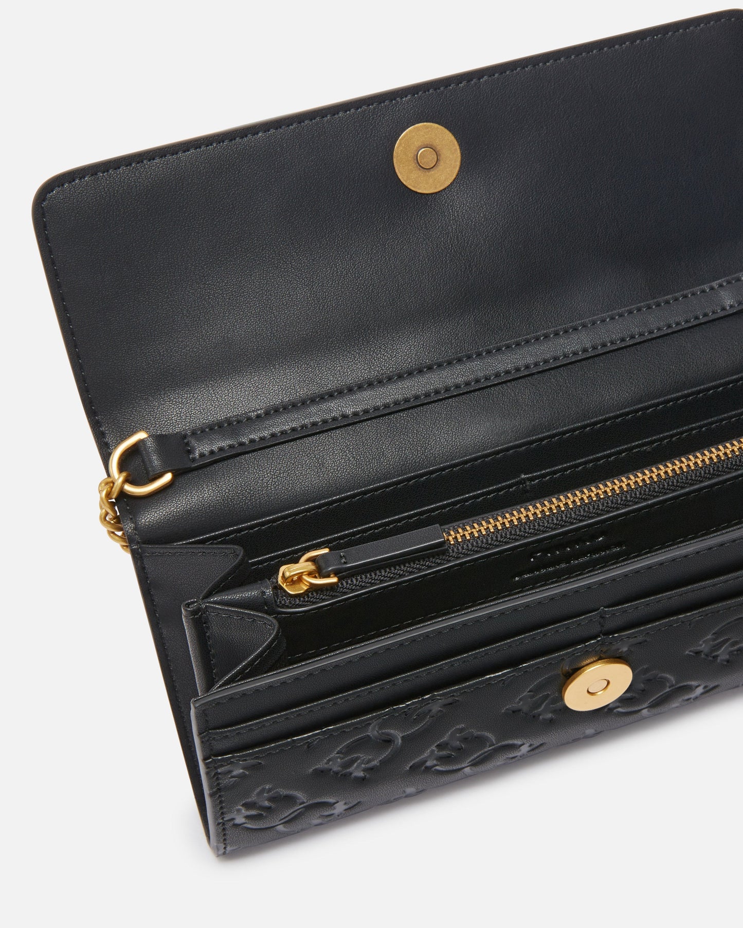 Rectangular Monogram leather wallet with strap