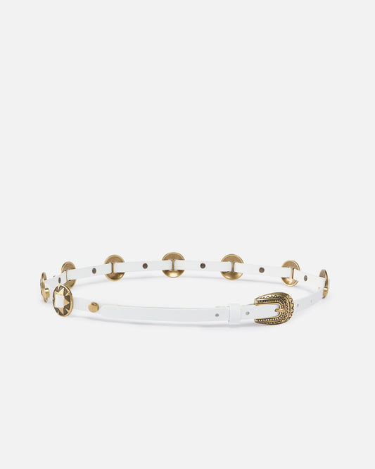 Thin belt with engraved metal plates 1cm