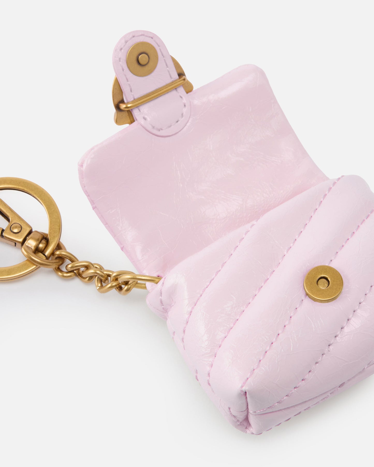 Love Bag Puff AirPods case in shiny leather