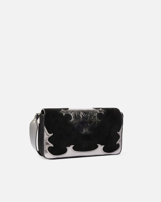 Love Bag One Slouchy medium shoulder bag in suede with inlays