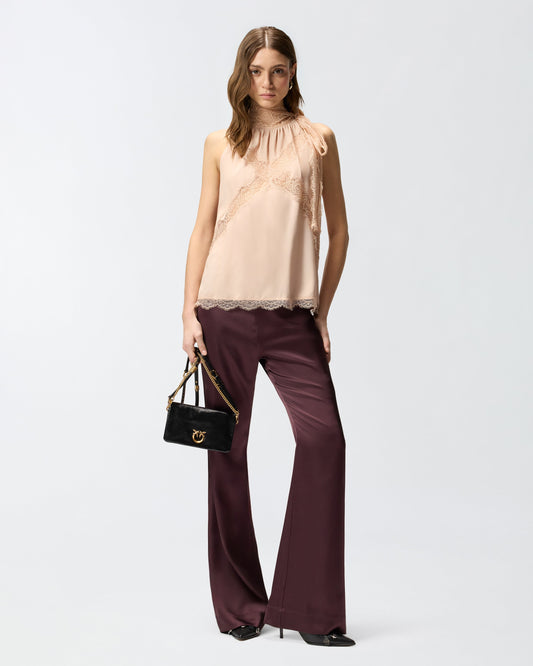 Halterneck top with lace