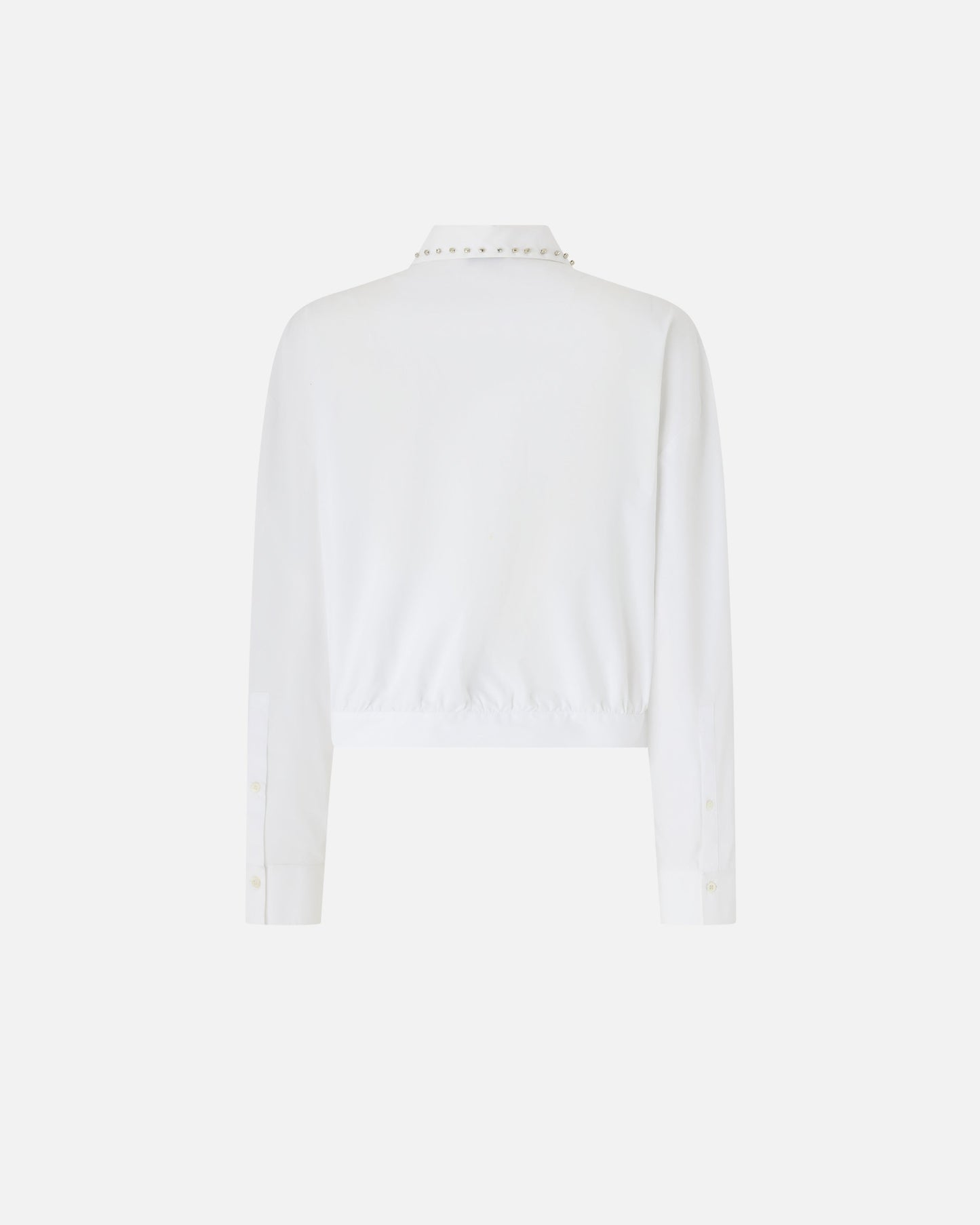 Cropped shirt with jewel collar