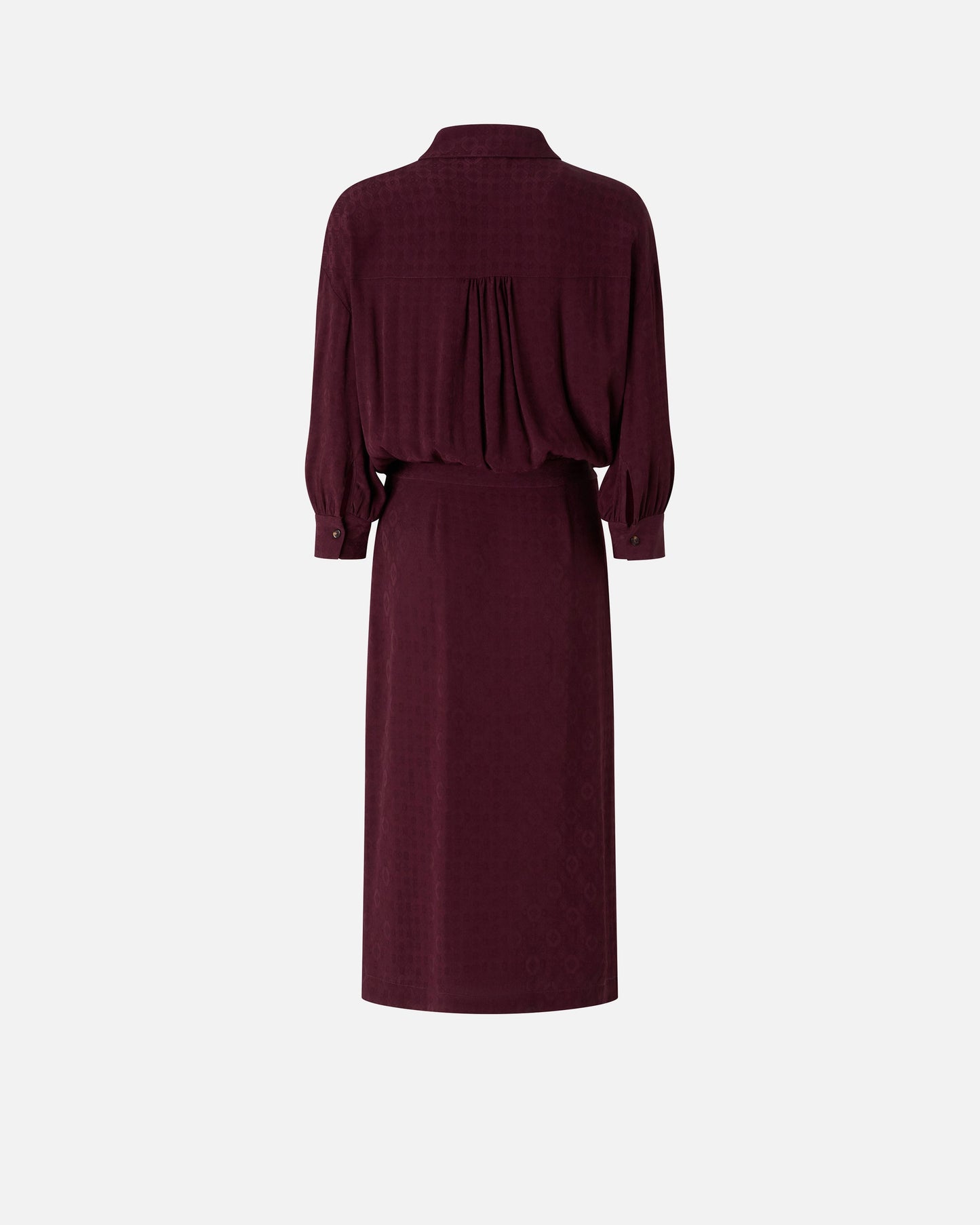 Midi dress with shirt-style top and belt