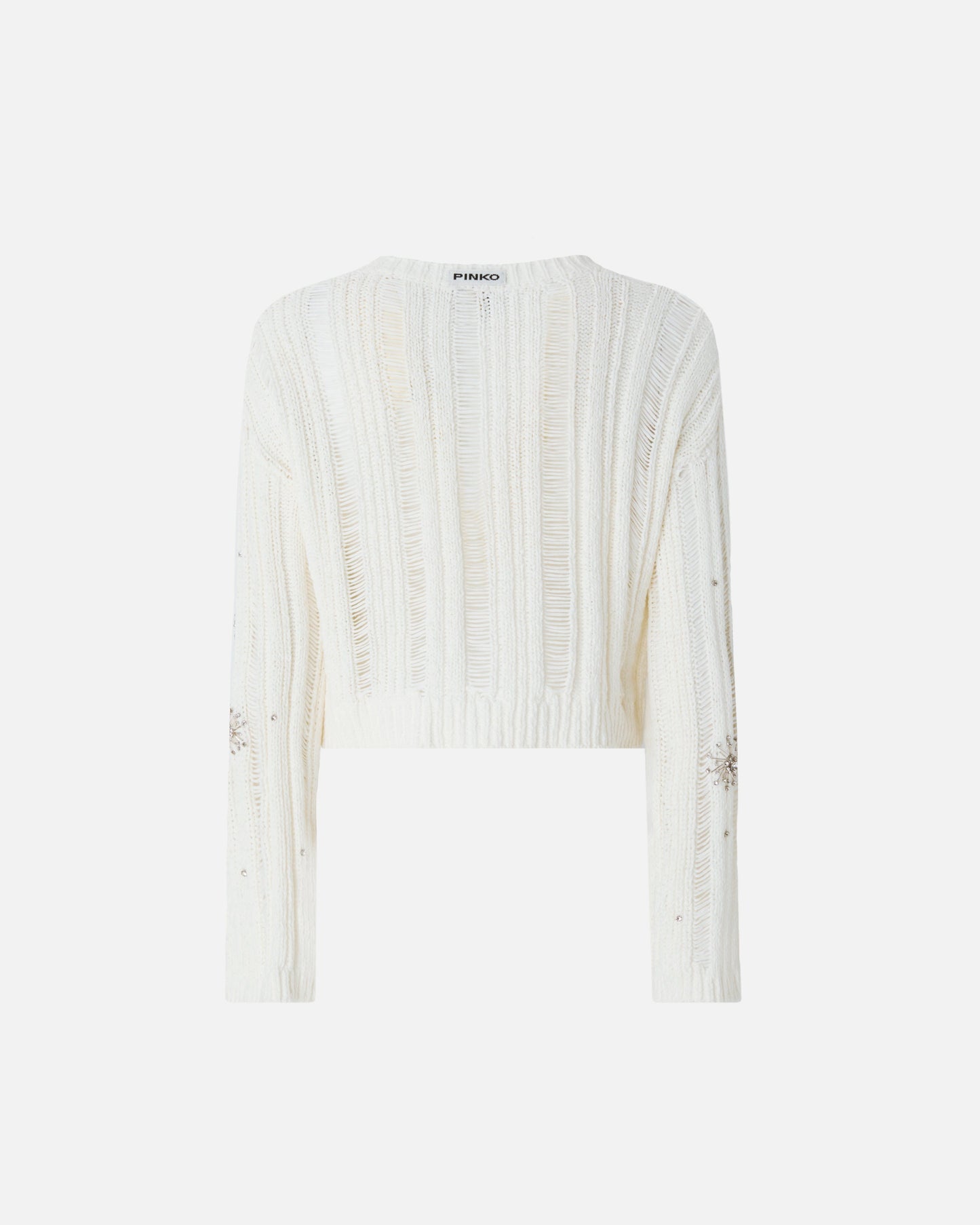 Openwork sweater with jewel details