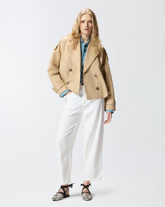 Short double-breasted trench coat