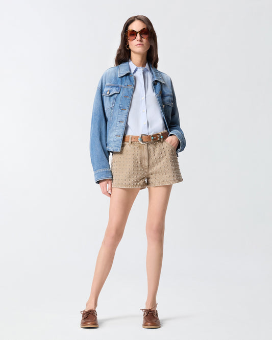 Denim jacket with belt