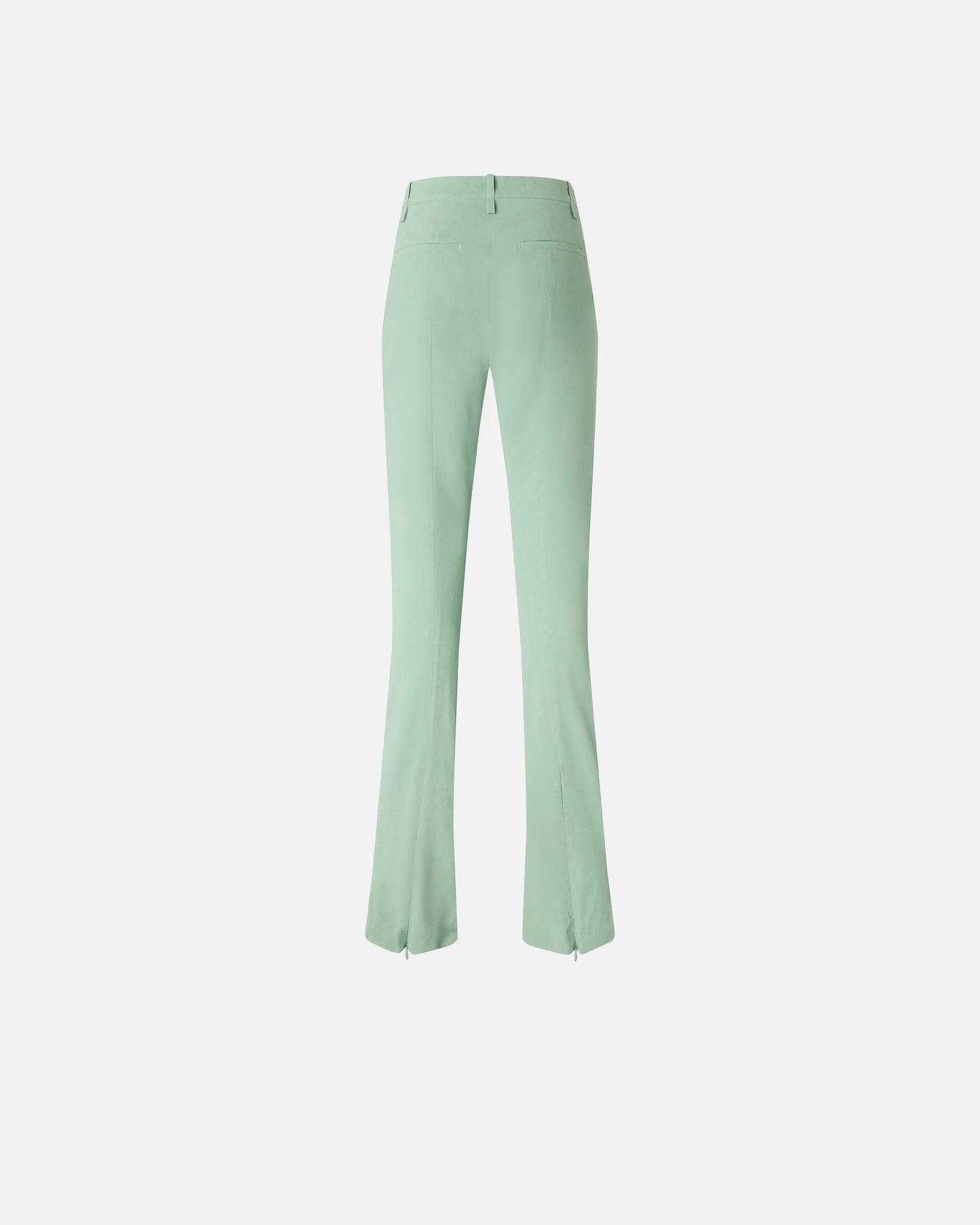 Trousers in linen blend with pressed pleat