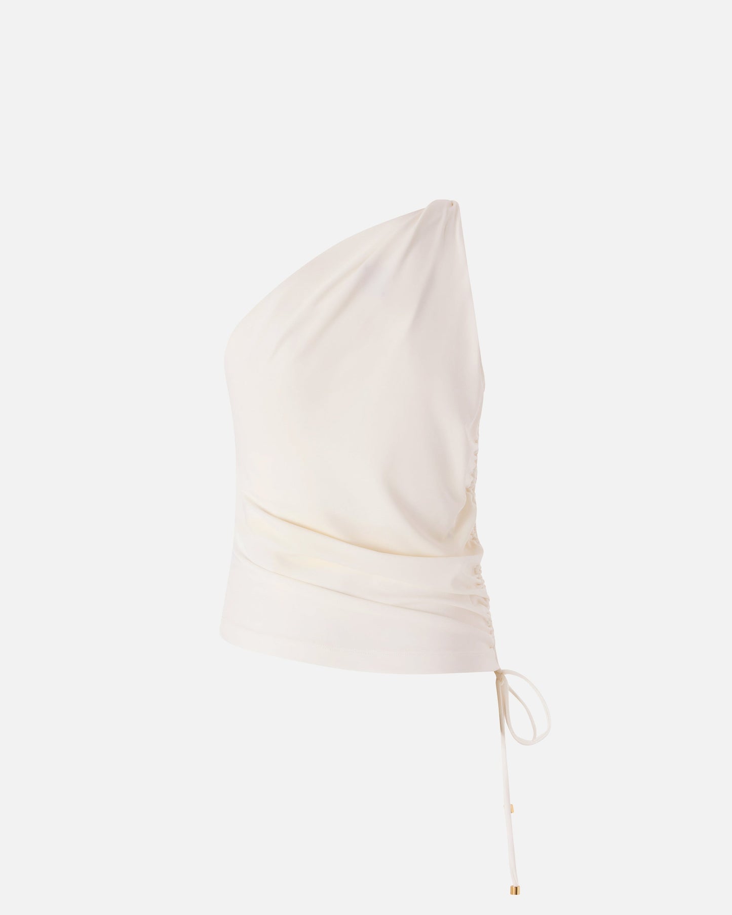 One-shoulder top with knot detail