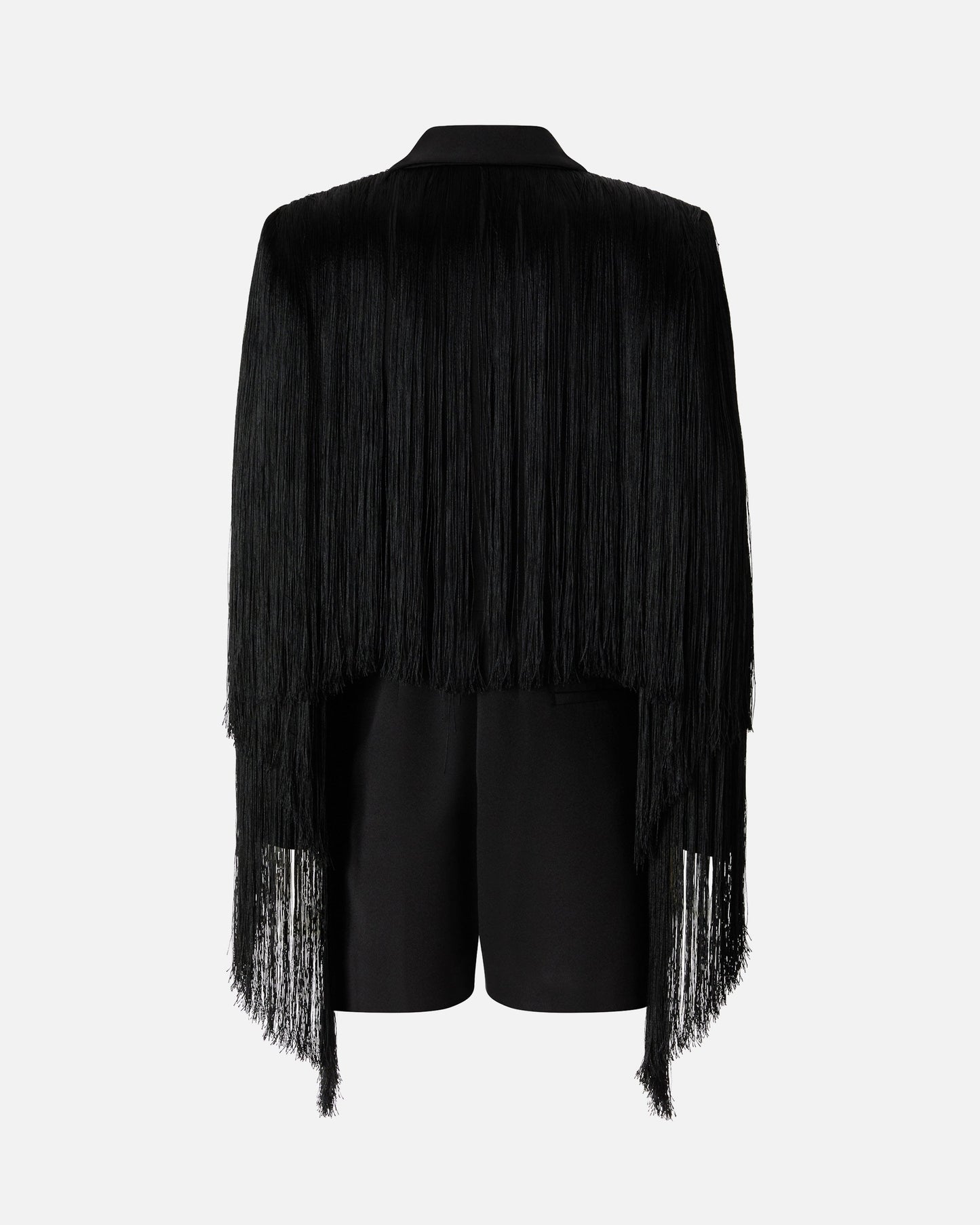 Short playsuit with all-over fringe detailing