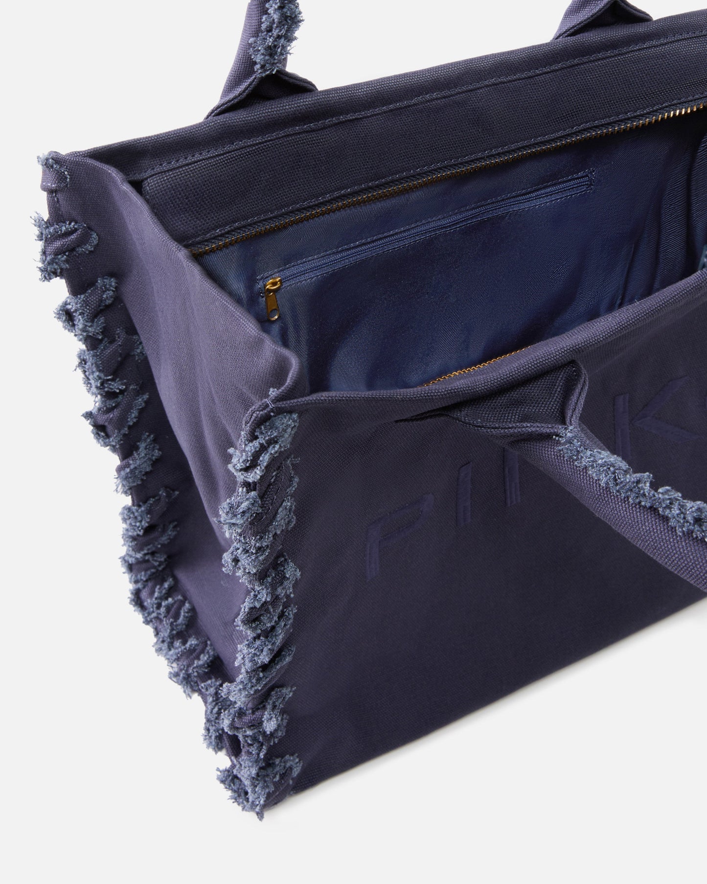 Medium Beach shopping tote in canvas with logo and fraying