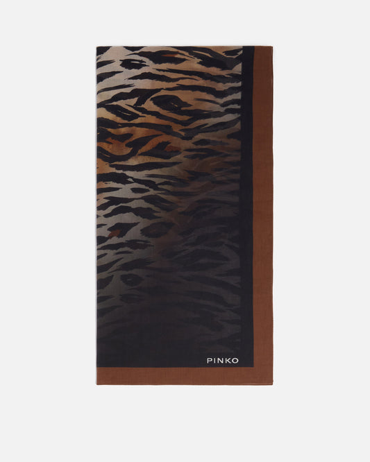 Scarf with tiger print
