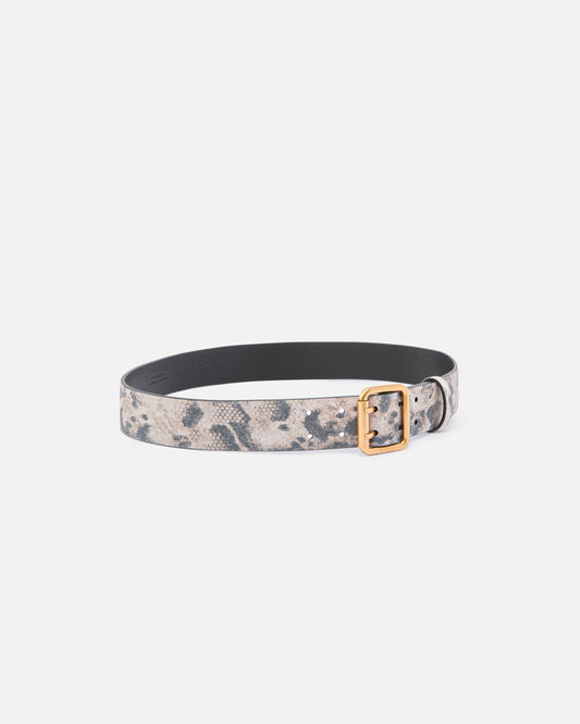 Belt with python print, 4 cm
