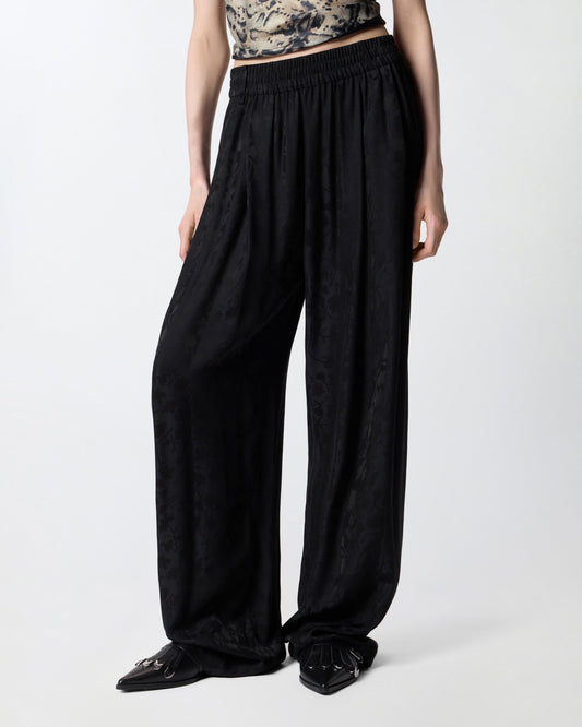 Floral jacquard trousers