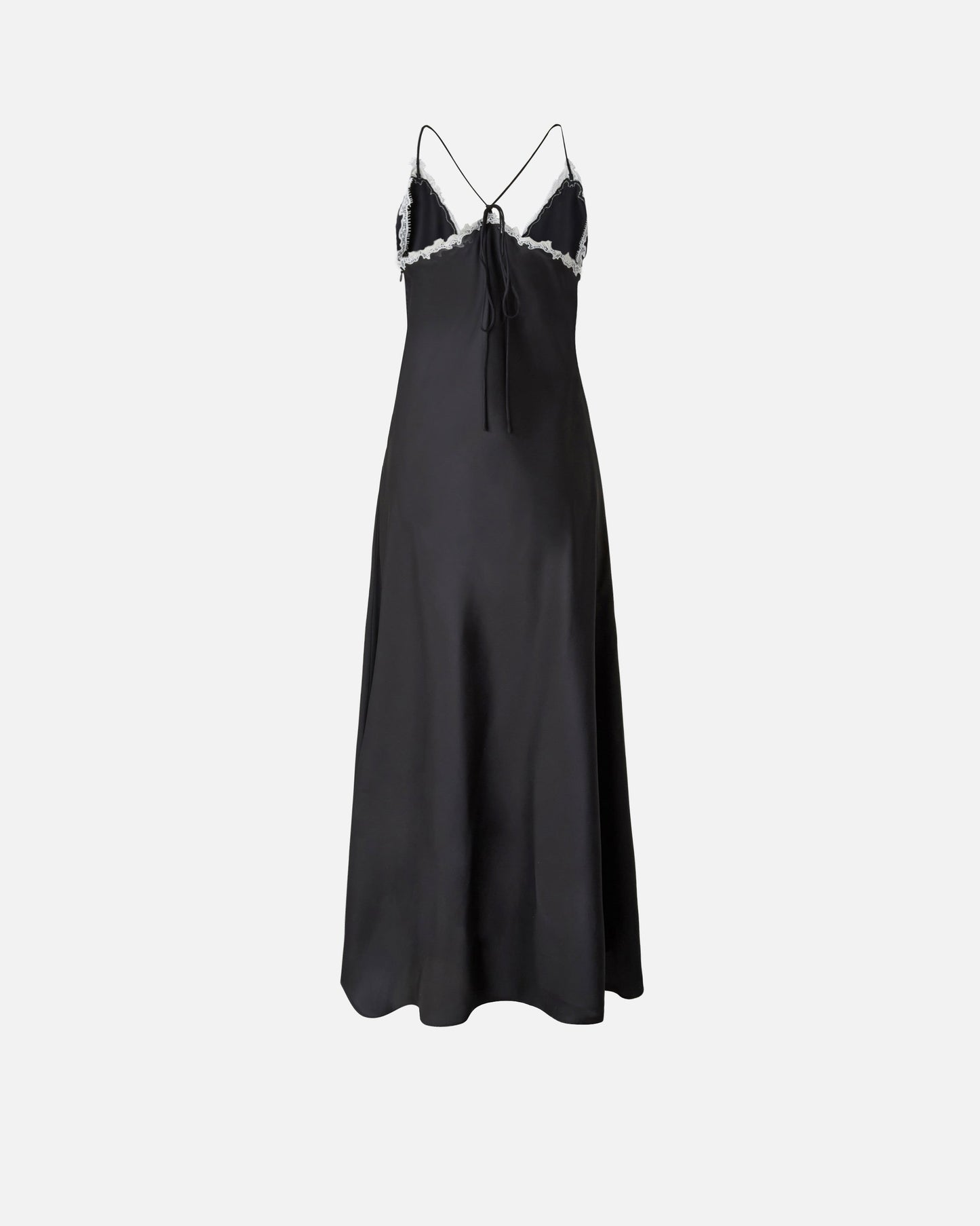 Long dress with lace inserts