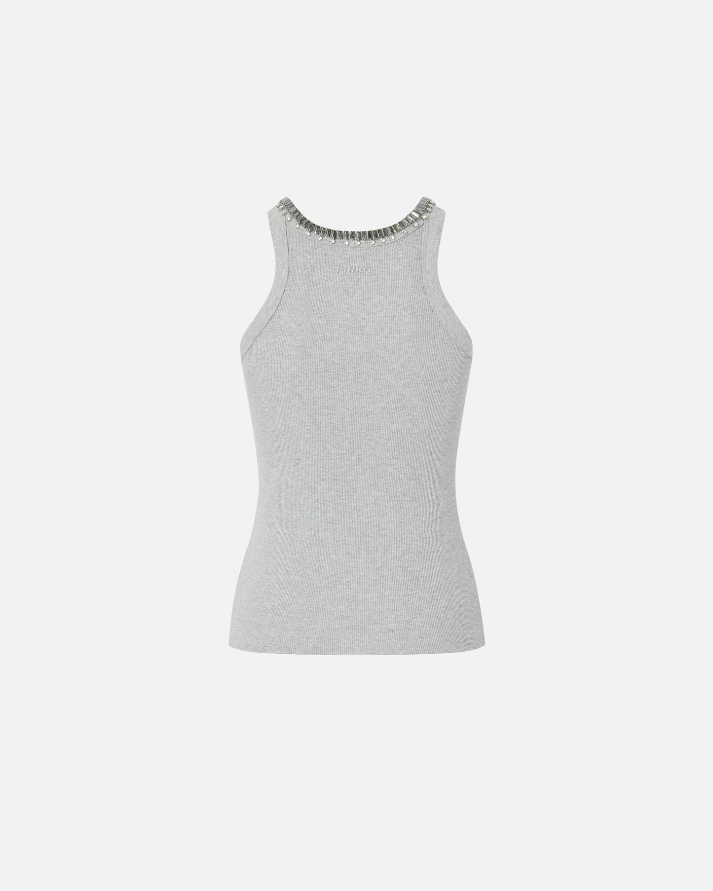 Ribbed top with bejewelled embellishment