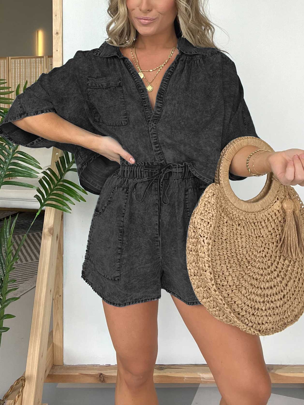 2024 Neues gewaschenes Denim-Tencel-Set (2 kaufen, Versandkostenfrei)