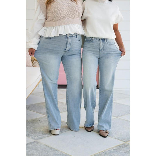 HALBER PREIS💥High Waist Vintage Wash Tummy Control Jeans mit geradem Bein