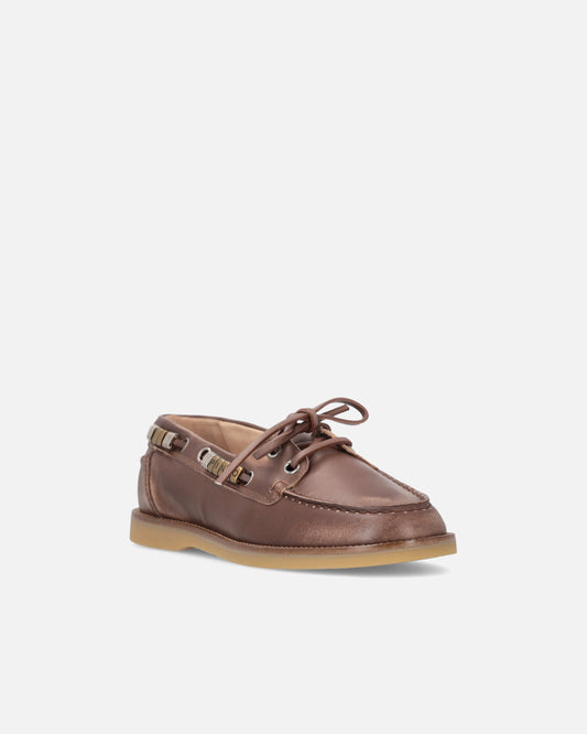 Leather moccasins with jewel details