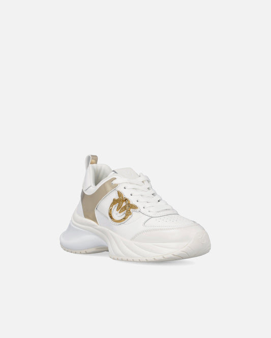 Ariel leather-effect sneakers with mirror detailing