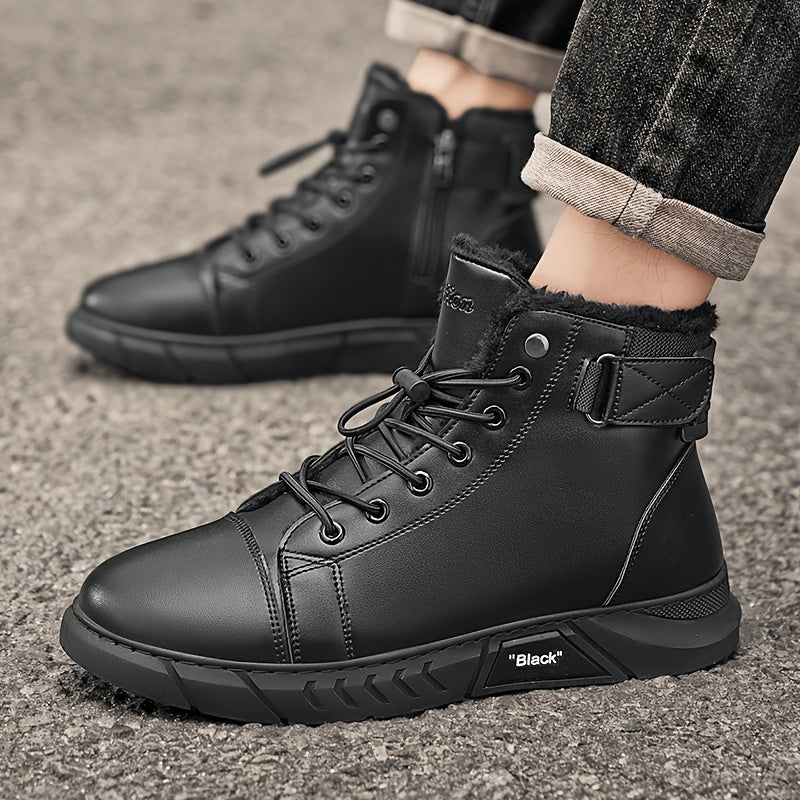 Herrenstiefel aus echtem Leder | Lässig & Vielseitig | Wasserdicht & Gefüttert
