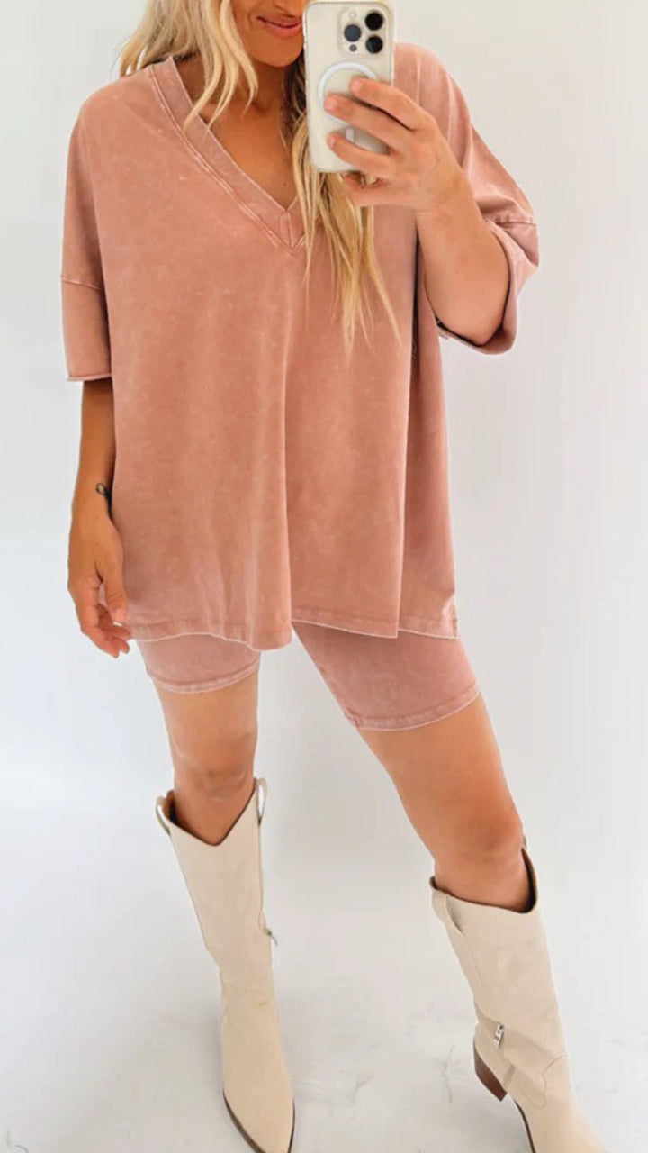 Sommerliches gewaschenes Set für Damen (2 kaufen, kostenloser Versand)