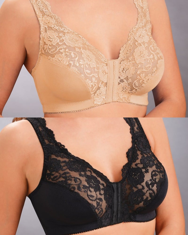 🎁1 kaufen, 1 gratis!🎁 – Stretch-Spitzen-BH mit Vorderverschluss