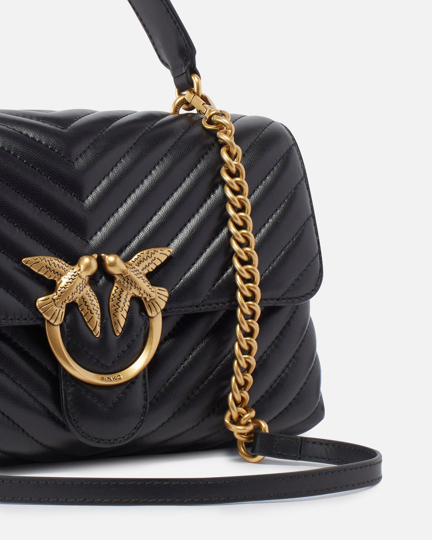 Medium handbag Love Bag Puff Chevron in nappa leather