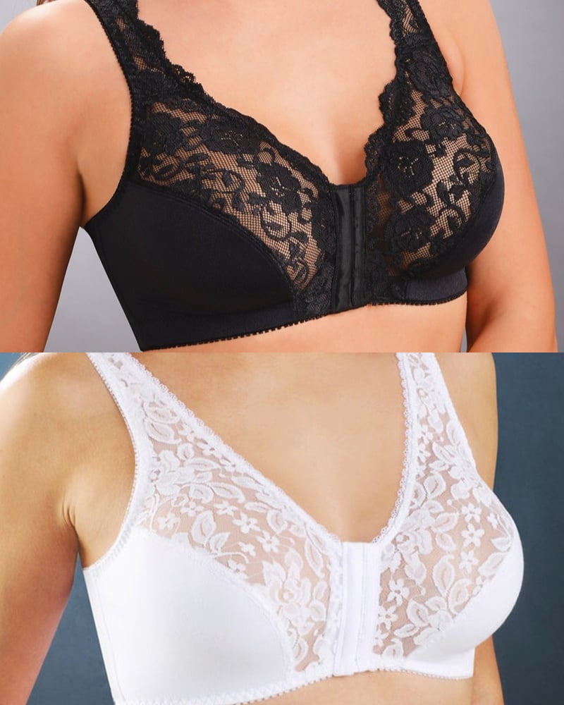 🎁1 kaufen, 1 gratis!🎁 – Stretch-Spitzen-BH mit Vorderverschluss
