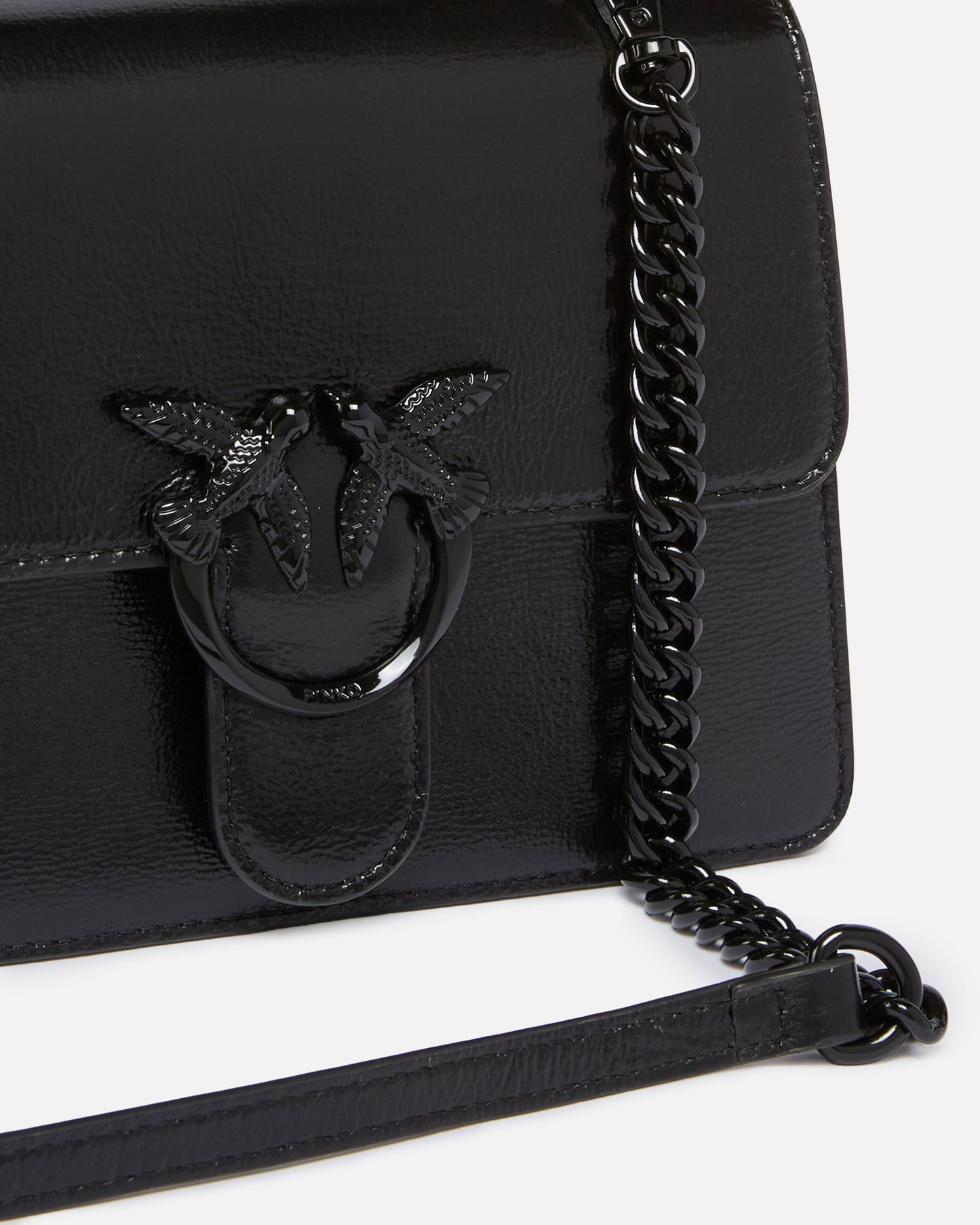 Mini Love Bag One Top Handle Light small handbag in shiny leather