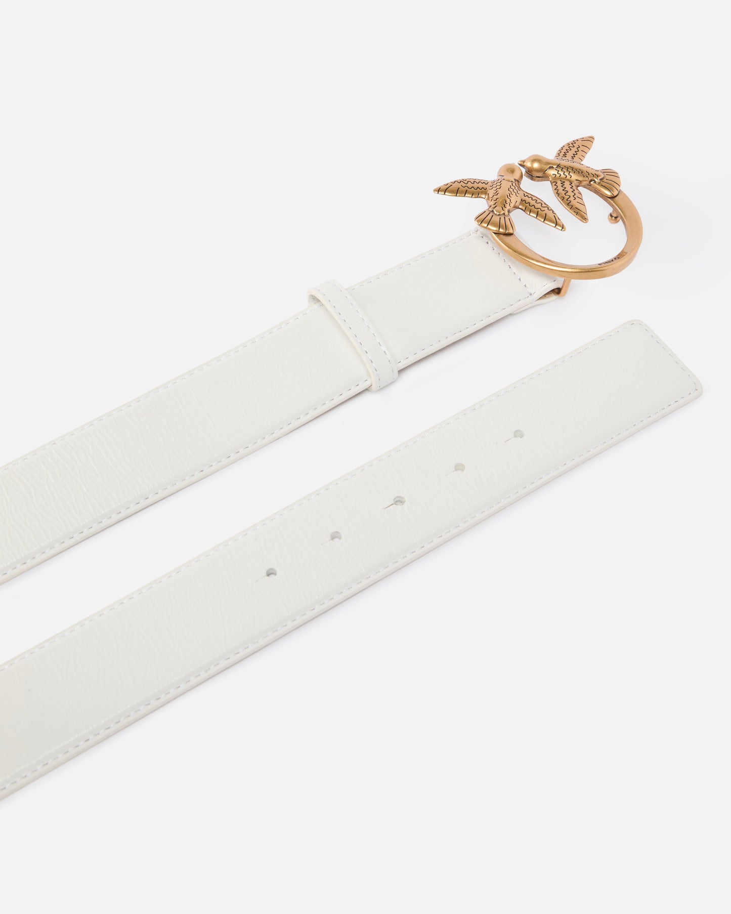 Leather belt with Love Birds buckle, 4 cm