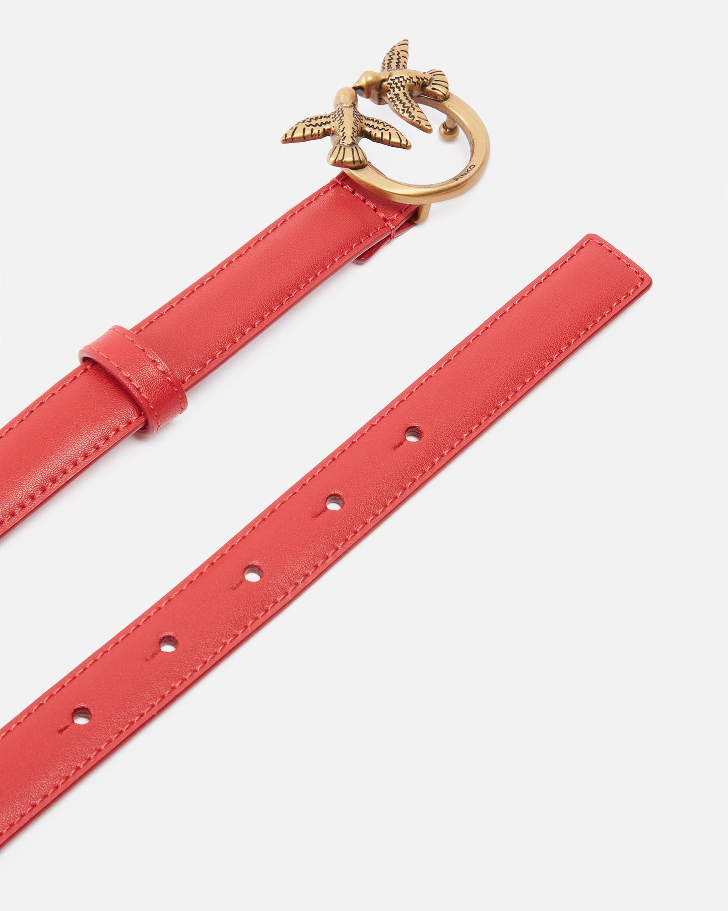 Love Birds thin leather belt 2cm