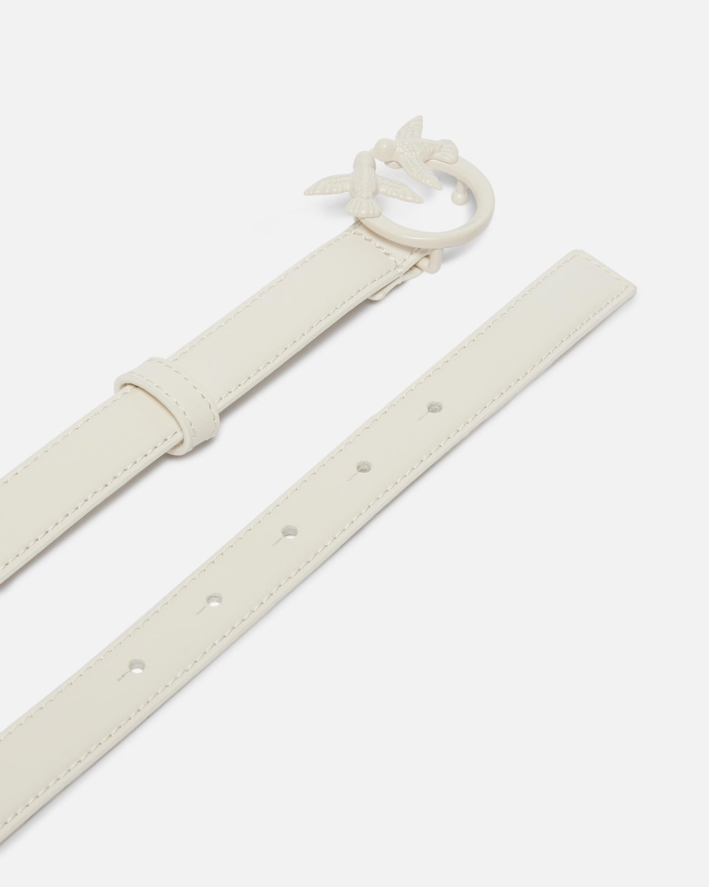 Thin colour-block Love Birds leather belt 2cm