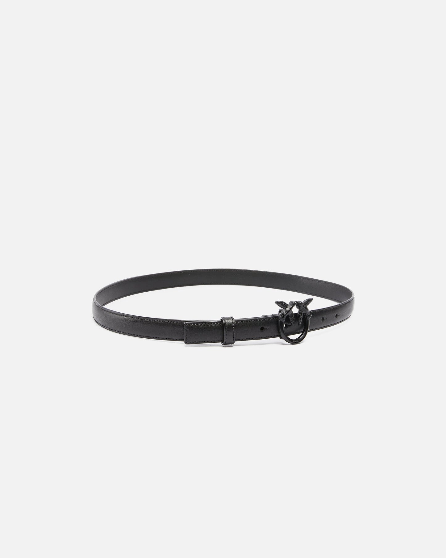 Thin colour-block Love Birds leather belt 2cm