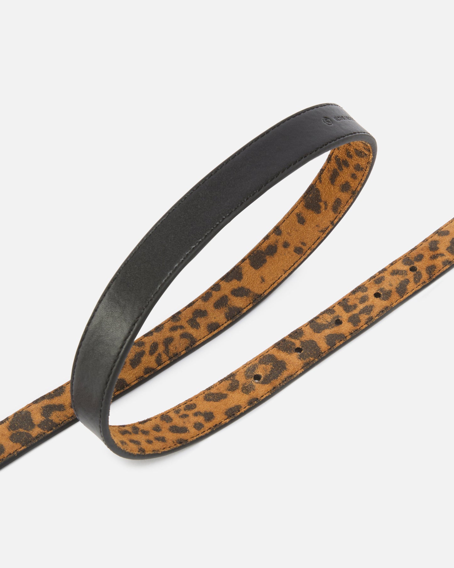 Leopard-print belt with Love Birds buckle, 2 cm