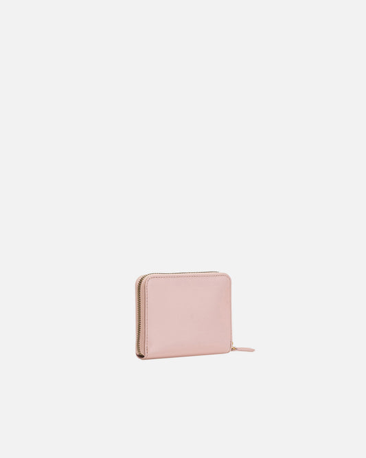 Square leather zip-around purse
