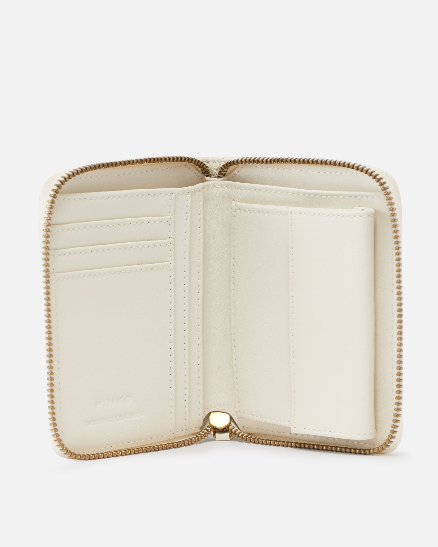 Square leather zip-around purse