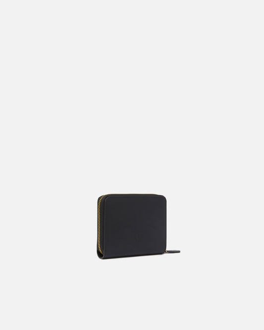 Square leather zip-around purse