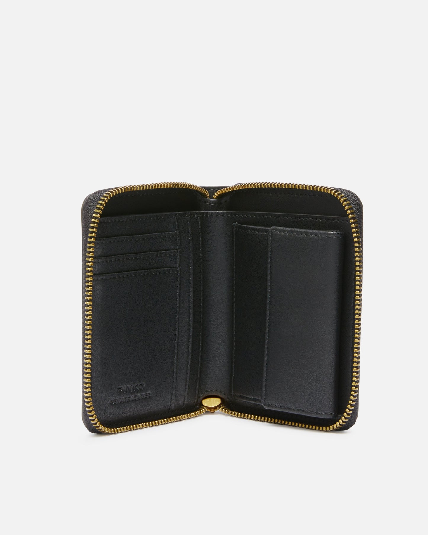 Square leather zip-around purse