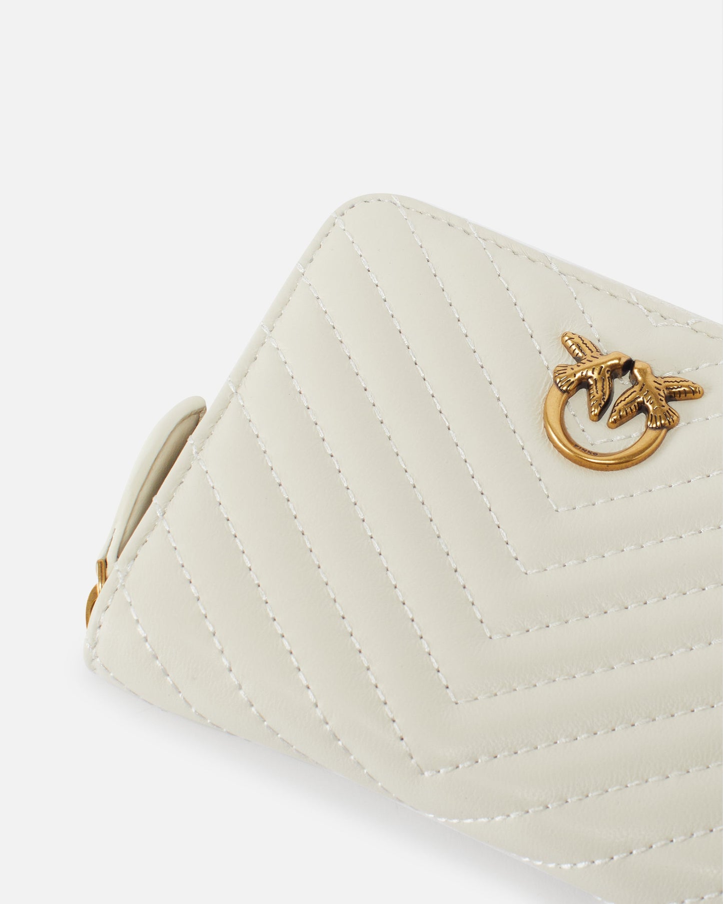 Square quilted nappa leather zip-around purse