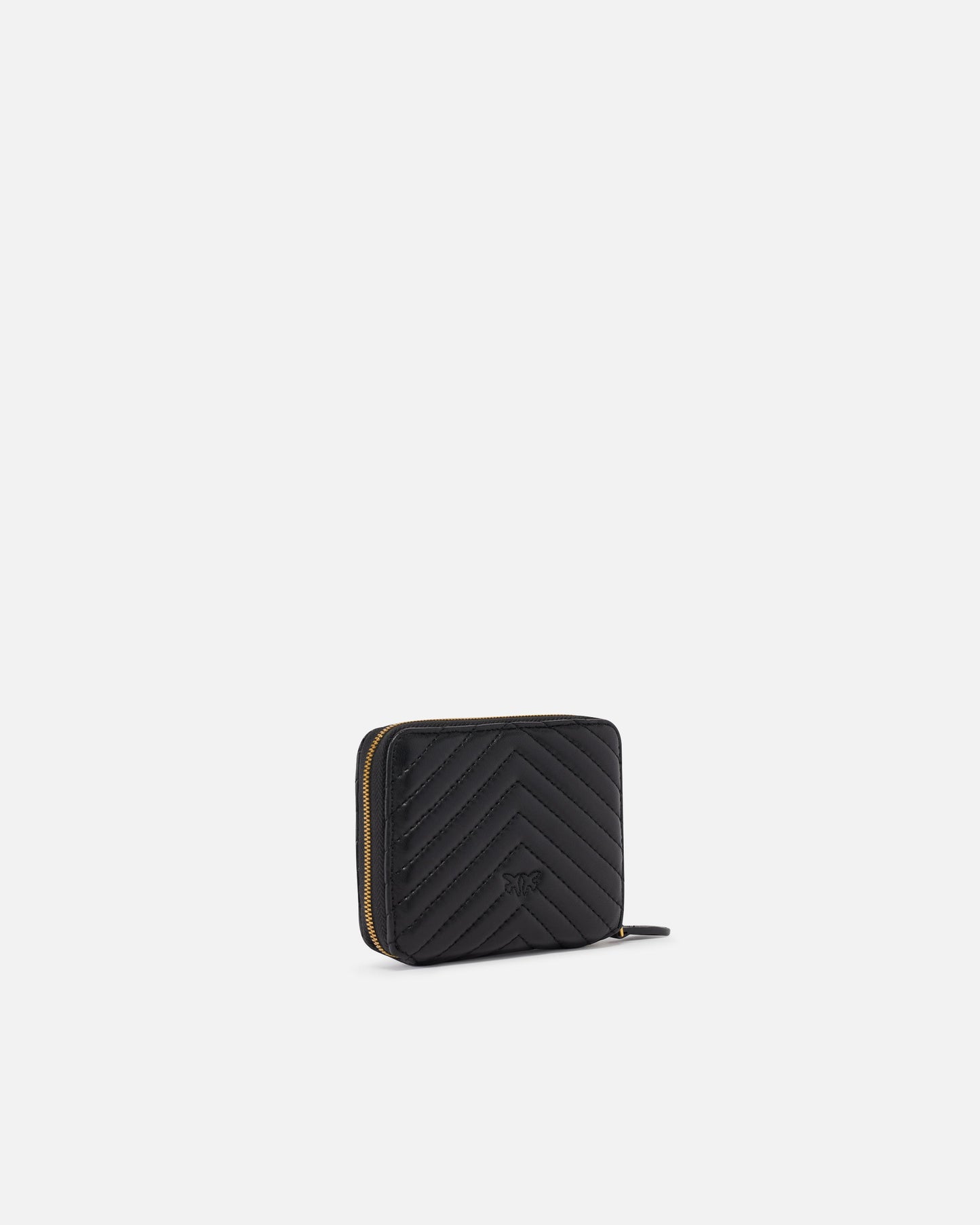 Square quilted nappa leather zip-around purse