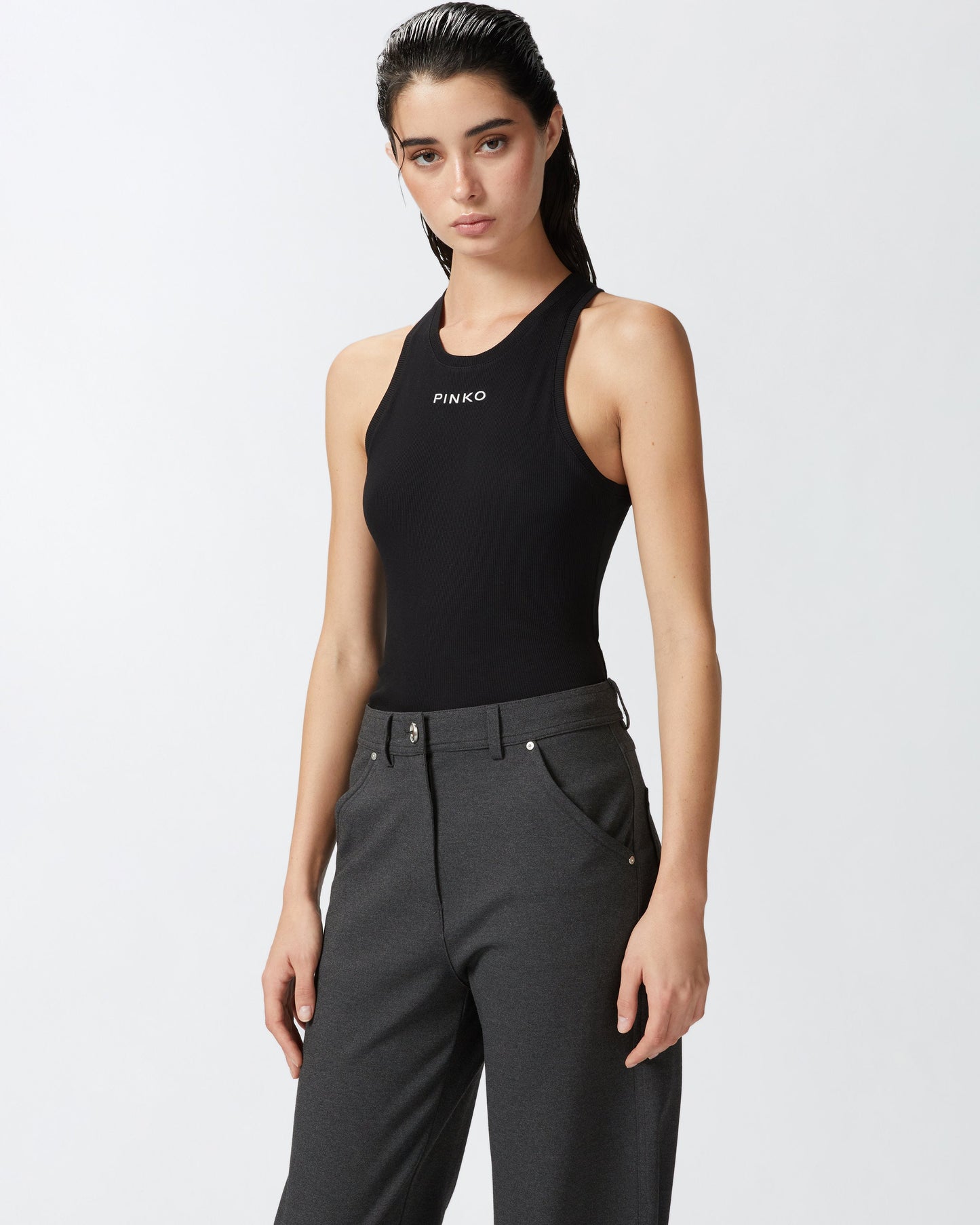 Ribbed camisole top with logo