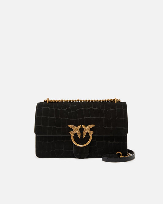 Love Bag One medium crossbody bag in crocodile-print leather