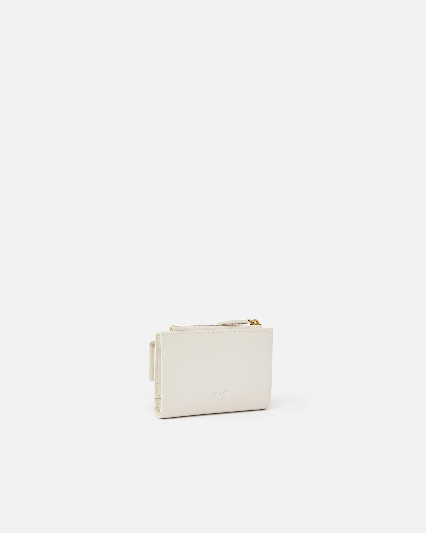 Compact small wallet in smooth leather with logo