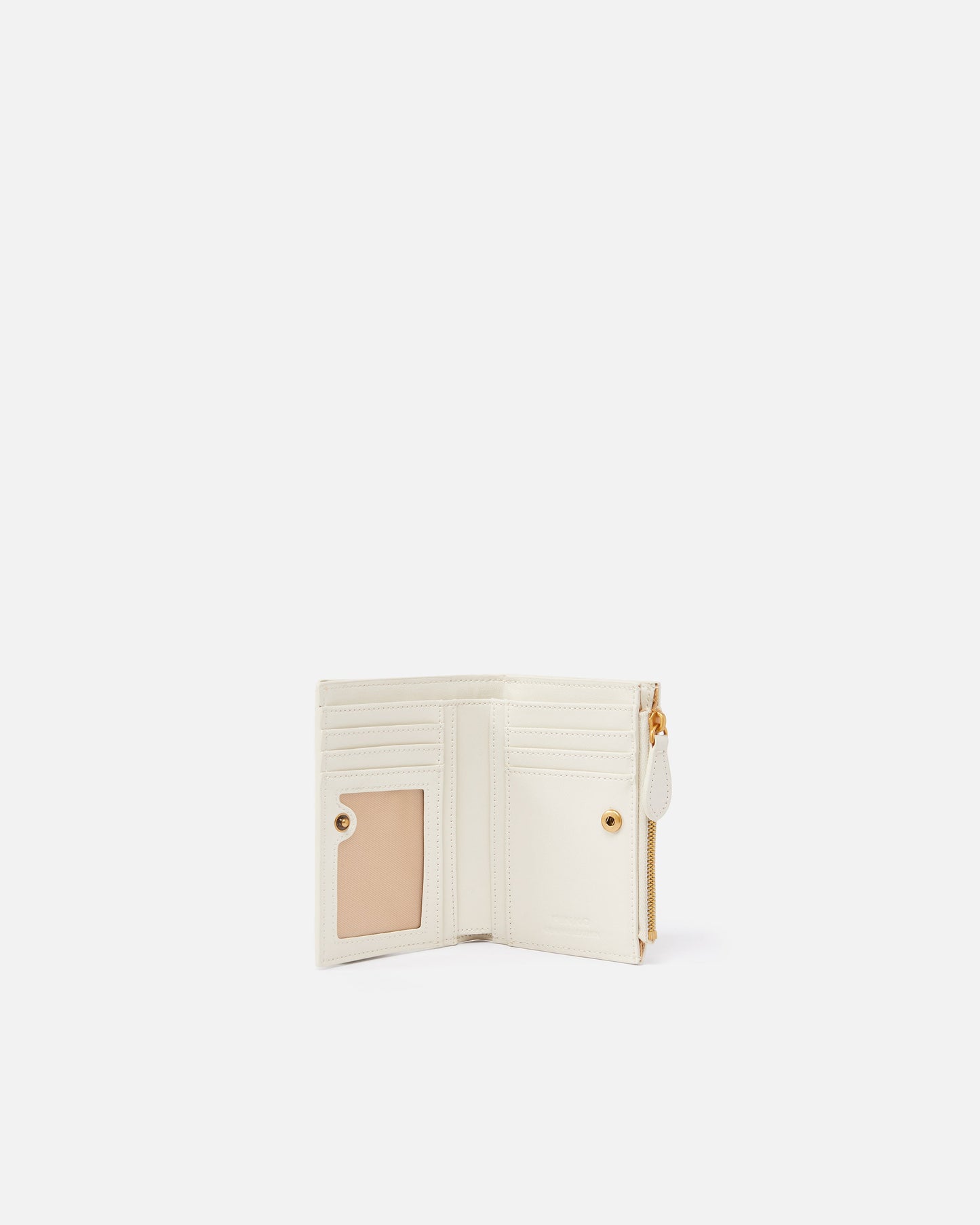 Compact small wallet in smooth leather with logo